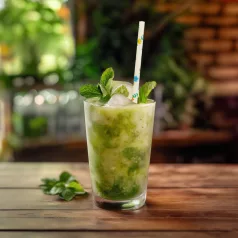 Papír szívószál - virág - 197 x 6 mm - 25 db / csomag