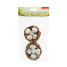 Húsvéti dekoráció - klasszikus fészek - 5 tojással - 2 db / csomag