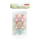 Húsvéti dekorációs fa csipesz - nyuszi - 3 féle - 6 db / csomag