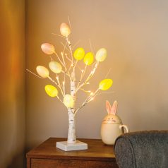   Húsvéti tojás fa dekoráció - 10 tojás, 24 LED - 50 cm - 3 x AA