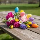 Húsvéti dekoráció - pálcikás tojás - 23 cm - 5 db