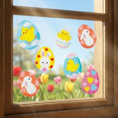 Húsvéti ablak matrica - csillámos tojás - 43 x 30 cm