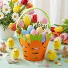 Húsvéti dekoráció - filc kosár - répa forma - 25 x Ø18 cm 