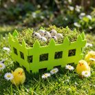 Húsvéti dekoráció - filc kosár - kerítés forma -  19,5 x 13,2 x 11,7 cm 