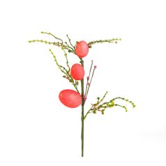 Húsvéti tojásfa ág - csillámos - piros - 40 x 16 cm