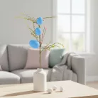 Húsvéti tojásfa ág - csillámos - kék - 40 x 16 cm