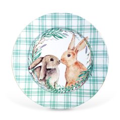 Húsvéti tálca - fém - nyuszis - 33 cm