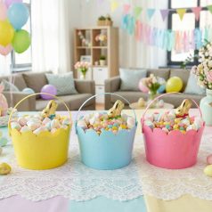 Húsvéti kiskosár - 3 féle szín - Ø20 x 13 cm