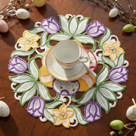 Húsvéti hímzett alátét -  Ø35 cm