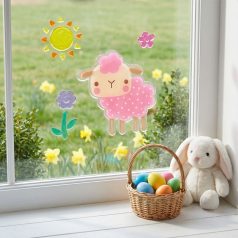   Húsvéti dekoráció - zselés ablakdekor - 19 x 19 cm - többféle