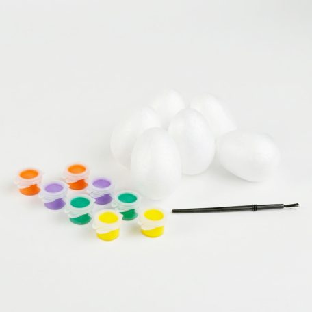 Húsvéti dekoráció - húsvéti habtojás festő szett - 6 cm - 6 db tojás