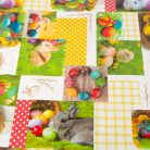 Viaszos terítő - "húsvéti mozaik" mintás - 100 x 140 cm