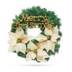 Karácsonyi koszorú - arany színű - 40 cm