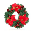 Karácsonyi koszorú - piros színű - 40 cm