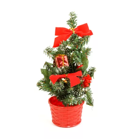 Műfenyő - mini - díszített - 4 szín - 30 cm