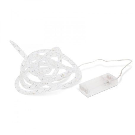 Karácsonyi fényfüzér - melegfehér / ezüst szállal - 2 m - 2 x AA