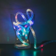   Karácsonyi fényfüzér - multicolor / ezüst szállal - 2 m - 2 x AA