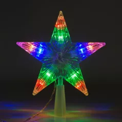   Karácsonyi LED-es csillag csúcsdísz - 10 LED - 15 cm - RGB - 2 x AA