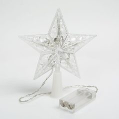   Karácsonyi LED-es csillag csúcsdísz - 10 LED - 15 cm - RGB - 2 x AA
