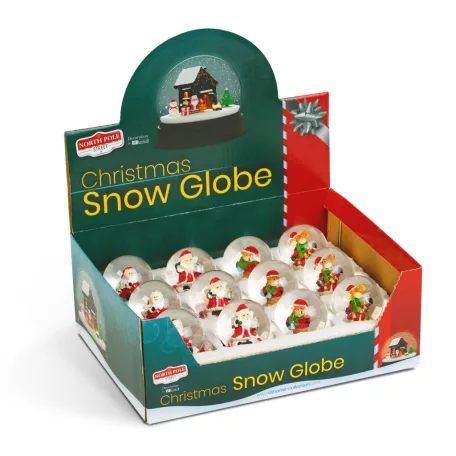 Karácsonyi hógömb - 4 féle - 12 db / display