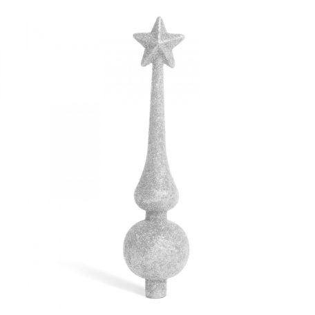 Karácsonyfa csúcsdísz - 18,5 cm - ezüst