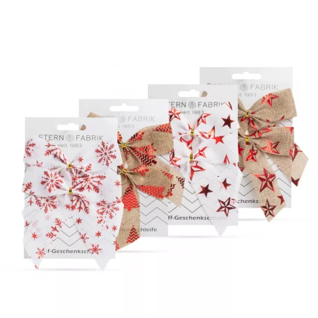 Ajándék masni - 14 x 14 cm - 4 féle - 2 db / csomag