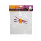 Pókháló pókkal - halloween-i dekoráció - fehér