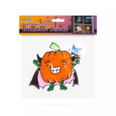 Halloween-i ablakdekor - Csillámos, színes tök
