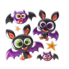   Halloween-i 3D matrica szett - holografikus denevéres - 6 db / csomag