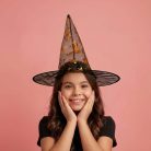 Halloween-i boszorkány kalap - 4 szín, poliészter - 38 x 34 cm