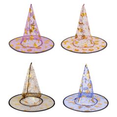   Halloween-i boszorkány kalap - 4 szín, poliészter - 38 x 34 cm
