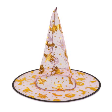 Halloween-i boszorkány kalap - 4 szín, poliészter - 38 x 34 cm