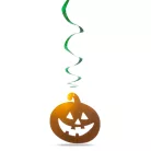 Halloween-i dekoráció szett - 12 db tök, szellem - csillogó spirál akasztó