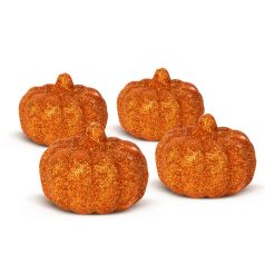   Halloween-i tök dekoráció - 5,2 cm - habszivacs - glitteres - 4 db / csomag