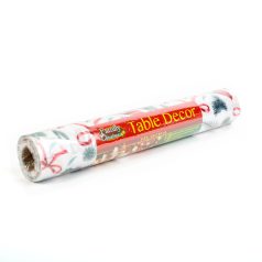   Karácsonyi asztalterítő futó - bogyó, masni - 180 x 28 cm