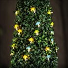 Szolár LED fényfüzér - gomba - 2,4 m - 25 LED - melegfehér