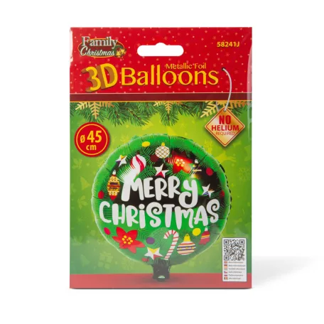 Karácsonyi lufi - alumínium fólia - gömb - 45 cm