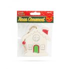 Karácsonyfadísz - házikó - akasztható - 9,4 x 10 cm