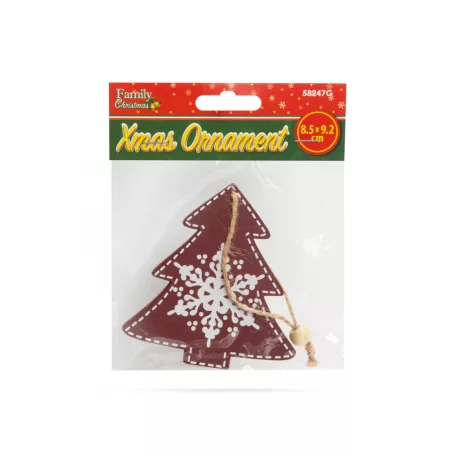Karácsonyfadísz - fenyőfa - akasztható - 8,5 x 9,2 cm