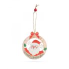 Karácsonyfadísz - mikulás - akasztható - 8,5 x 9,5 cm