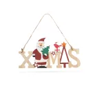 Karácsonyi dekor fából - mikulásos - akasztóval - 17 x 9 cm