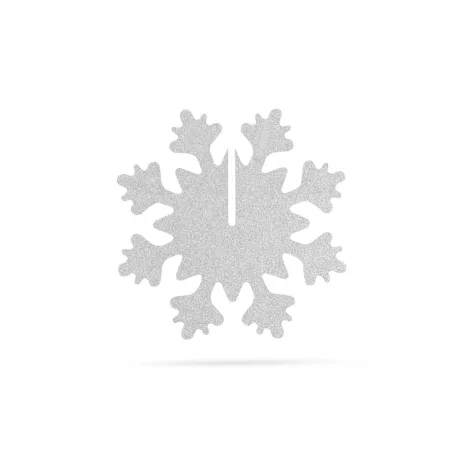 Karácsonyi dekor - jégkristály - ezüst  - 7 x 7 cm - 5 db / csomag