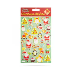   Karácsonyi matrica szett - mikulásos - 20 x 13,5 cm - 30 db / csomag