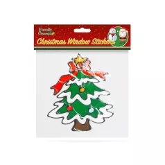 Karácsonyi ablakdekor - fenyőfa - 18 x 18 cm