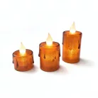LED-es gyertya szett - melegfehér - műanyag - 3 db / szett