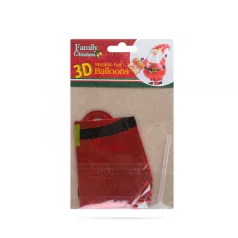 Karácsonyi lufi - mikulás - alumínium - 30 x 18 cm