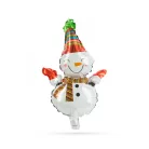 Karácsonyi lufi - hóember - alumínium - 30 x 18 cm