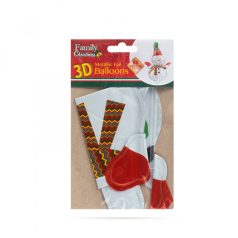 Karácsonyi lufi - hóember - alumínium - 30 x 18 cm