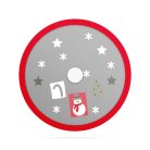 Karácsonyfa alá terítő - 97 cm - poliészter - piros / szürke