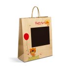 Ajándéktasak - papír, "Kraft" - 265 x 127 x 330 mm - 2 féle / csomag - 12 db / csomag
